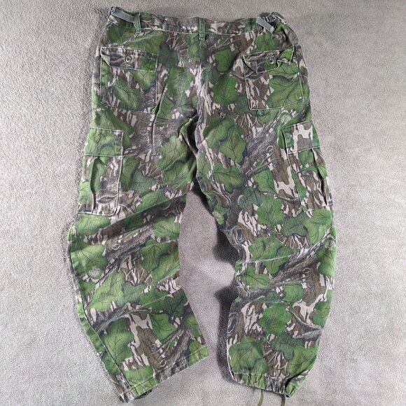 VTG 80s 90s Mossy Oak Camo Cargo Pants Mens XL Full Foliage Hunting Outdoor - Picture 2 of 13
